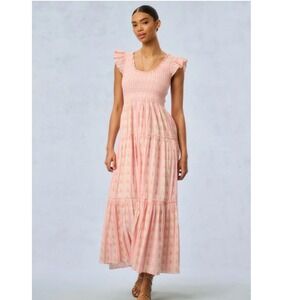 NWT LoveShackFancy Chessie Heirloom Floral Print Cotton Maxi Dress Size M